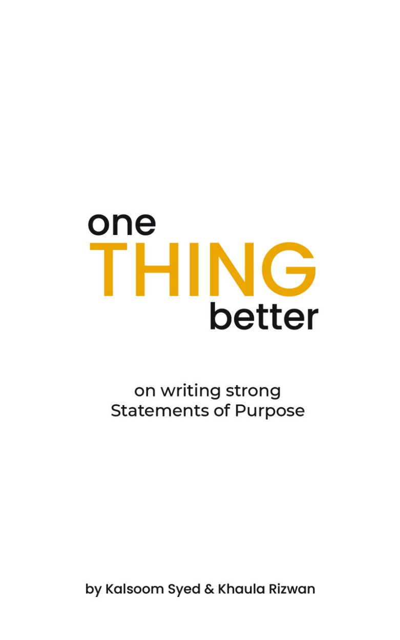 Cover of One Thing Better - Personal Statement Guidebook